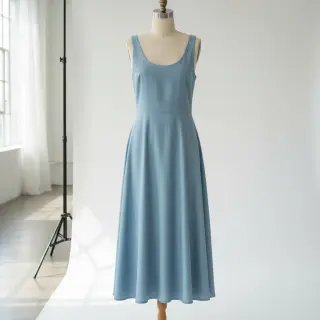 Cotton poplin light indigo