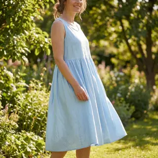 Cotton poplin blue
