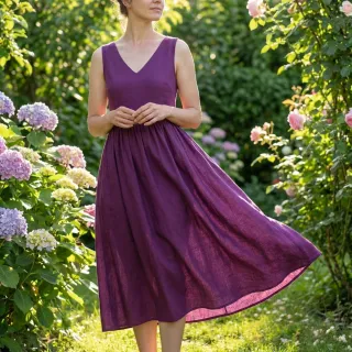 Cotton poplin dark purple