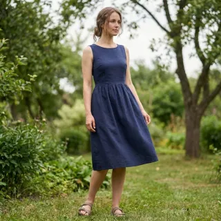 Cotton poplin navy