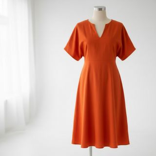 Cotton poplin flame orange