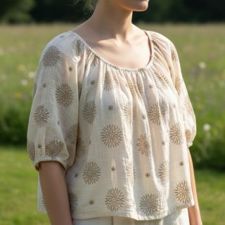 Cotton fabric EMBROIDERY Sofia design A