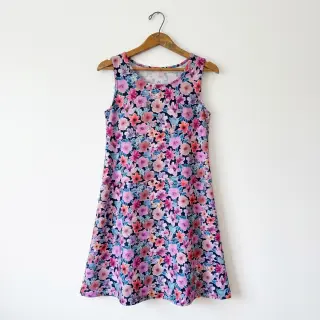 Cotton fabric Significant flowers navy digital print