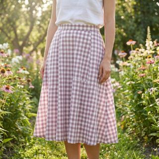 Cotton fabric Check mauve