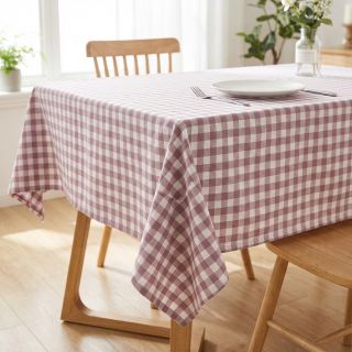 Cotton fabric Check mauve