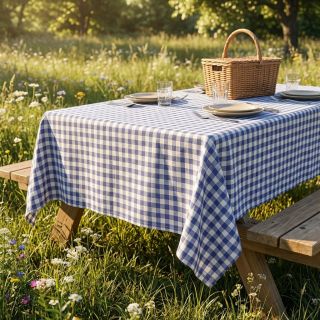 Cotton fabric Check lavender