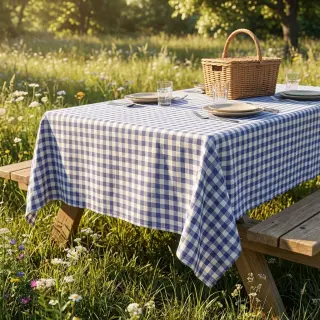 Cotton fabric Check lavender