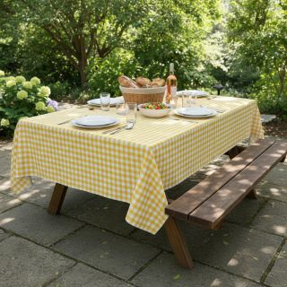 Cotton fabric Check yellow