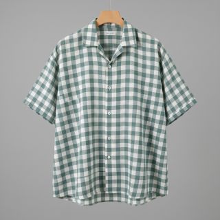 Cotton fabric Check teal