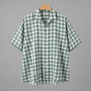 Cotton fabric Check teal