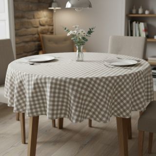 Cotton fabric Check sand