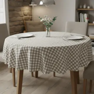 Cotton fabric Check sand