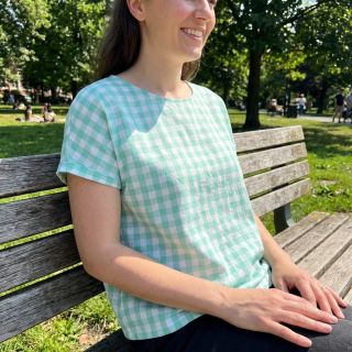 Cotton fabric Check mint