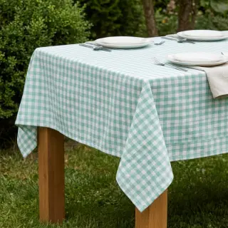 Cotton fabric Check mint