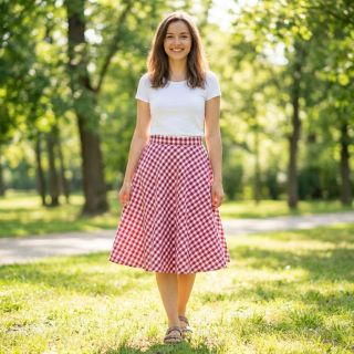 Cotton fabric Check berry