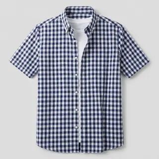 Cotton fabric Check navy