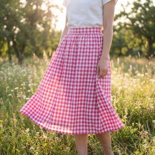 Cotton fabric Check fuchsia