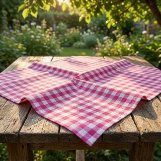 Cotton fabric Check fuchsia