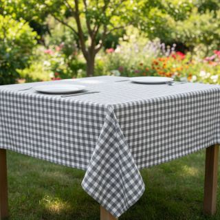 Cotton fabric Check grey