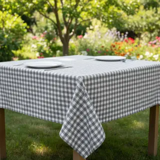 Cotton fabric Check grey