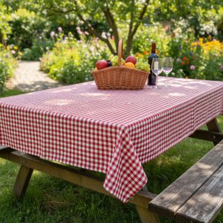 Cotton fabric Check red