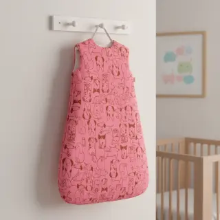 Cotton fabric FLANNEL Dogs pink