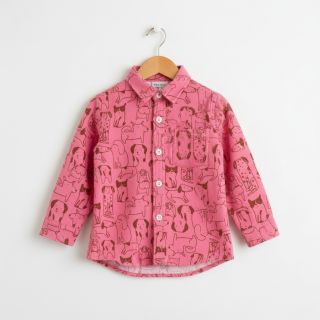 Cotton fabric FLANNEL Dogs pink