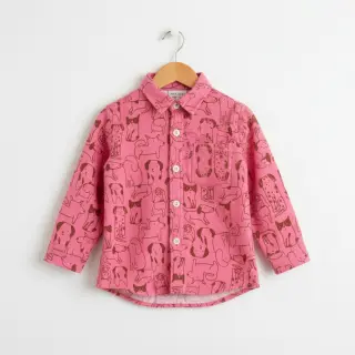 Cotton fabric FLANNEL Dogs pink