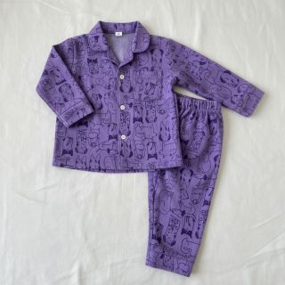 Cotton fabric FLANNEL Dogs purple