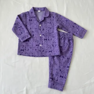 Cotton fabric FLANNEL Dogs purple