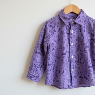 Cotton fabric FLANNEL Dogs purple