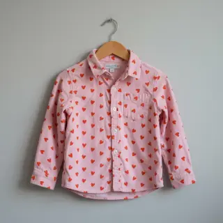 Cotton fabric FLANNEL Hearts pink