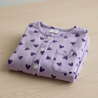 Cotton fabric FLANNEL Hearts lavender