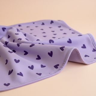 Cotton fabric FLANNEL Hearts lavender