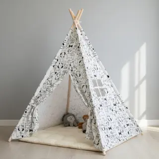 Cotton fabric FLANNEL Dogs off white