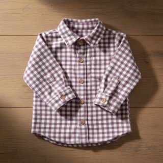 Cotton fabric FLANNEL Check mauve