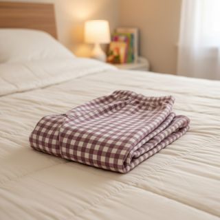 Cotton fabric FLANNEL Check mauve
