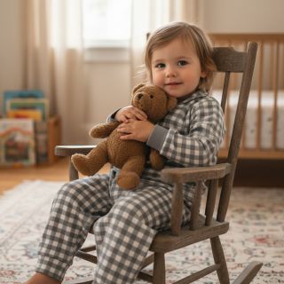 Cotton fabric FLANNEL Check sage