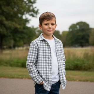 Cotton fabric FLANNEL Check sage