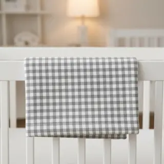 Cotton fabric FLANNEL Check sage