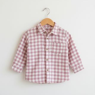Cotton fabric FLANNEL Check light pink