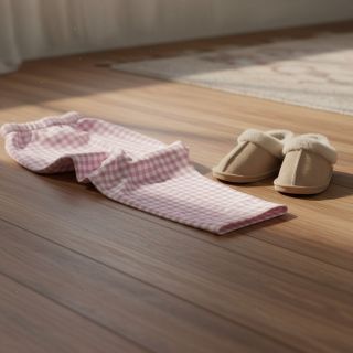 Cotton fabric FLANNEL Check light pink