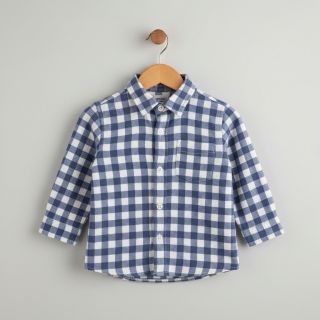 Cotton fabric FLANNEL Check blue