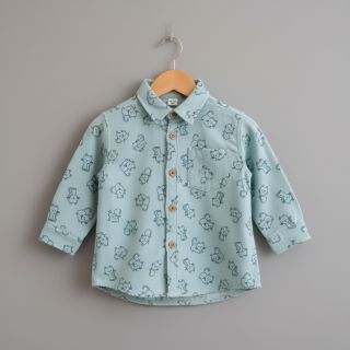 Cotton fabric FLANNEL Cats mint