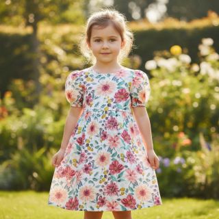 Cotton fabric Flower Sonja red digital print