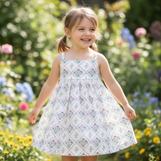 Cotton fabric Flowers Tara off white design A digital print