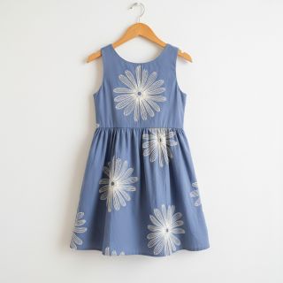 Cotton fabric EMBROIDERY Flowie jeans