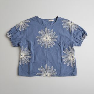 Cotton fabric EMBROIDERY Flowie jeans