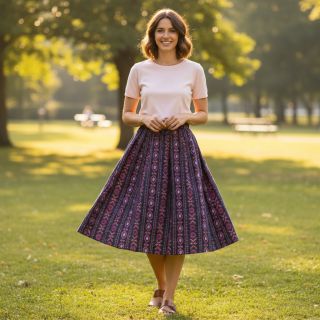 Cotton fabric Motif stripe navy digital print