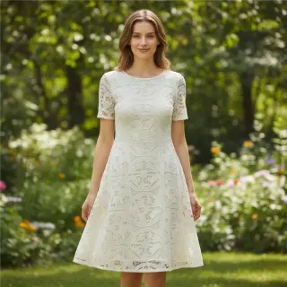 Cotton fabric EMBROIDERY Blanchette design A